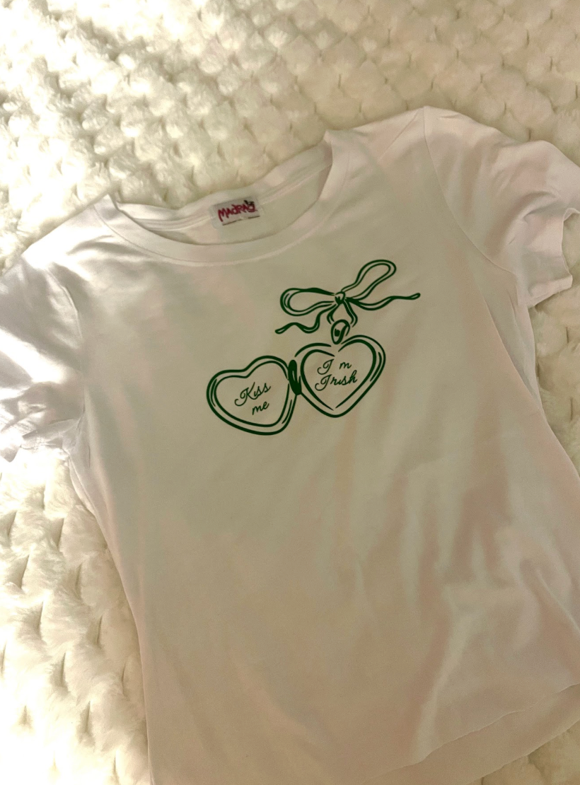 Kiss Me I'm Irish Locket Baby Tee