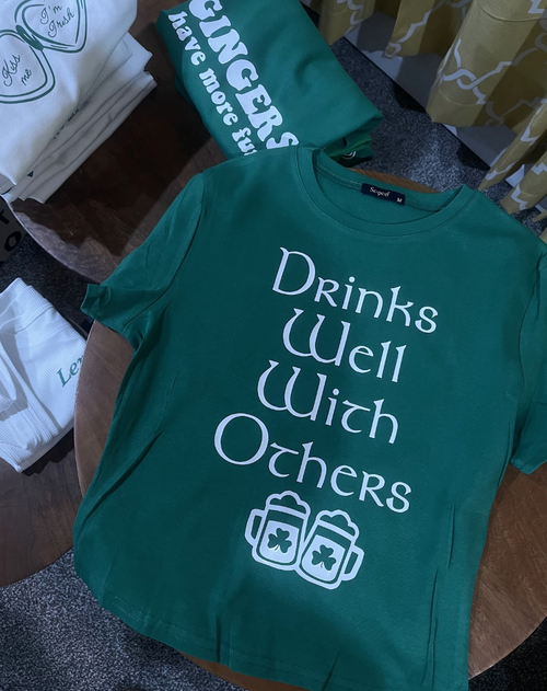 Drinks Well With Others baby tee