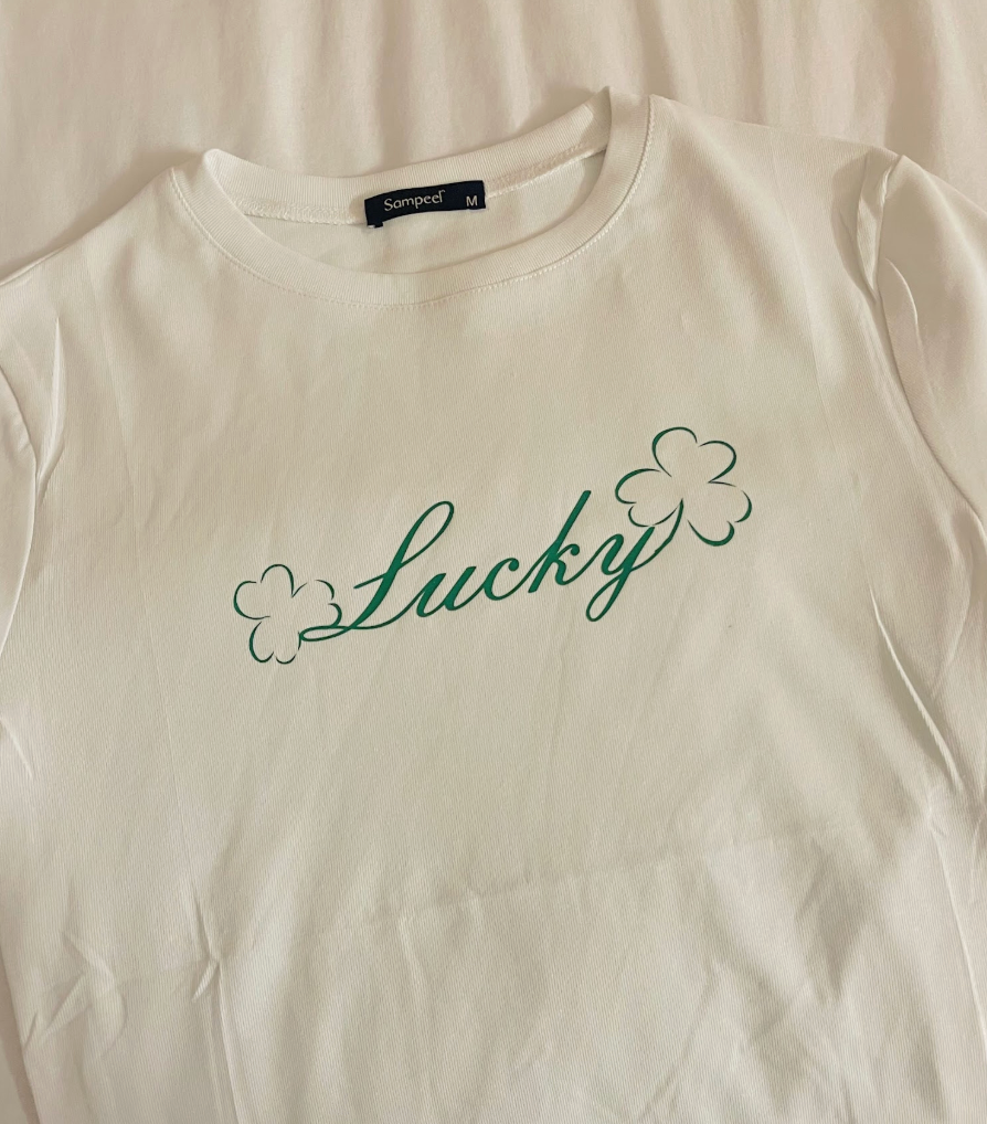 Lucky (with shamrocks) baby tee